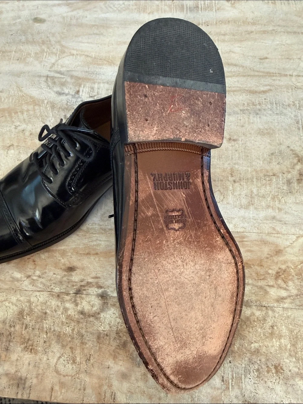 Johnston & Murphy Bradford Dress Cap Toe Oxford {Black} 9.5D